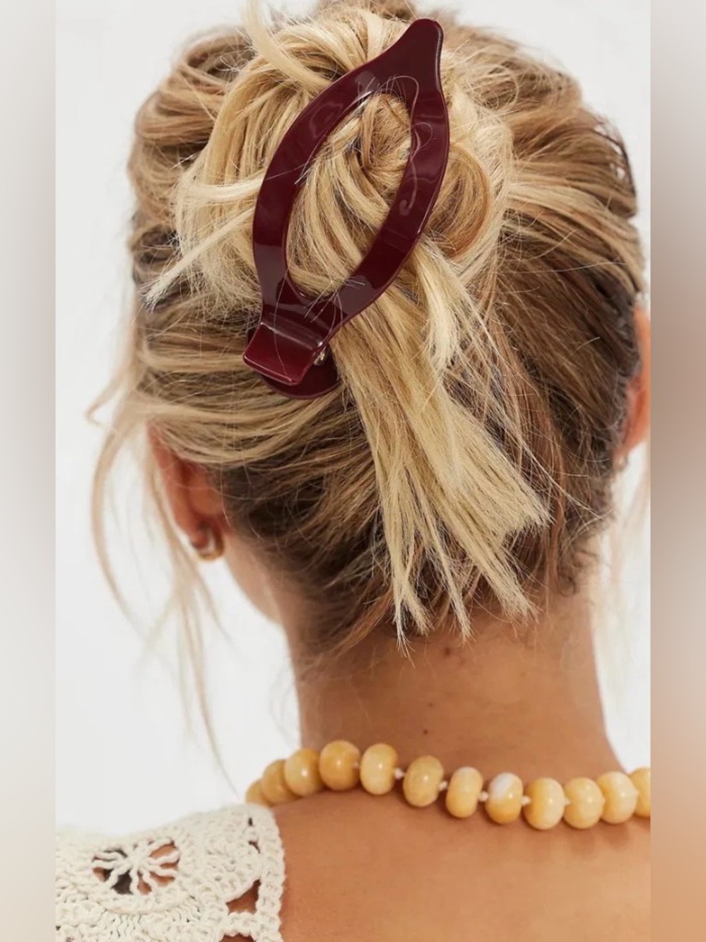 Free People Caroline Acrylic Flat Claw Clip. NWT. Red